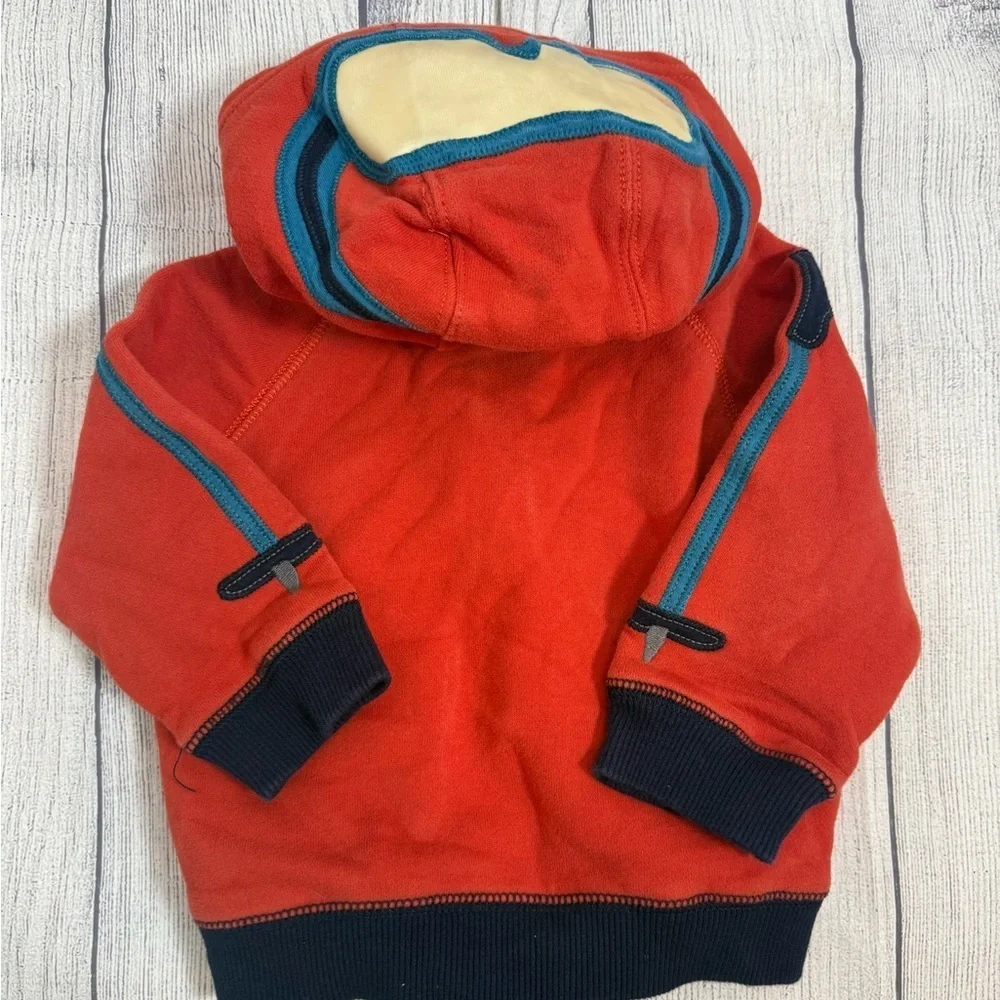 Gymboree Aviator Hoodie Jacket 12-24M - orange Zip-Up with Goggles Hood